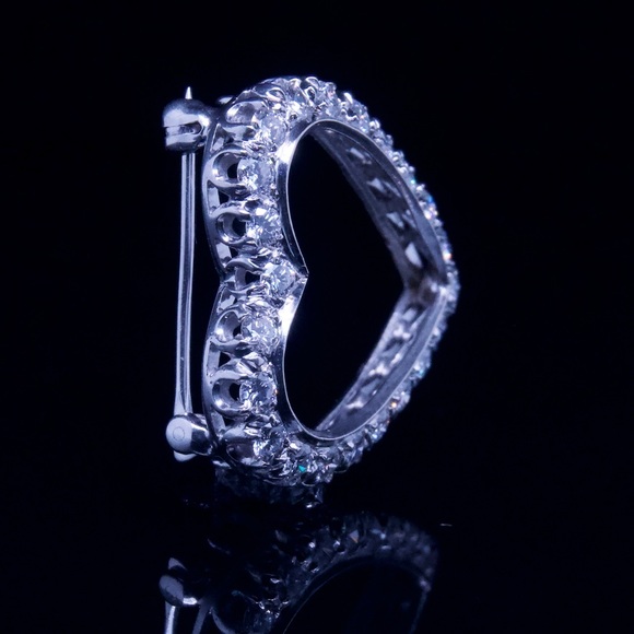 14k Vintage Diamond Heart Pin/Pendant - Picture 4 of 7